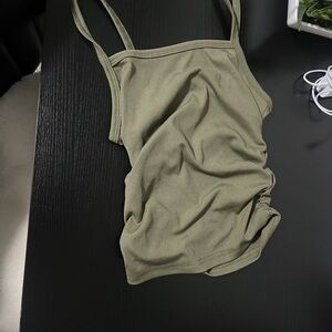 ribbed green crop top xs/s